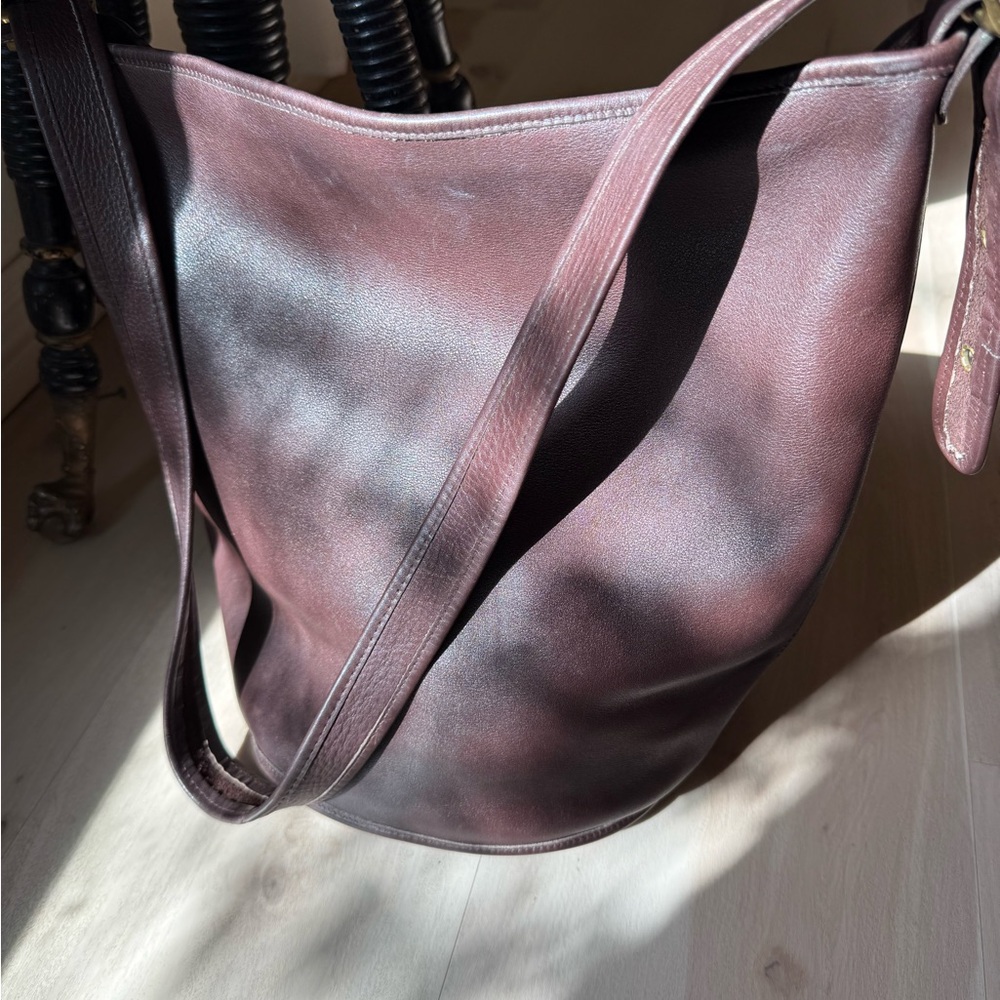 S O L D !!  Vintage Coach Dark Brown Leather Messenger Bag - Picture 7 of 8